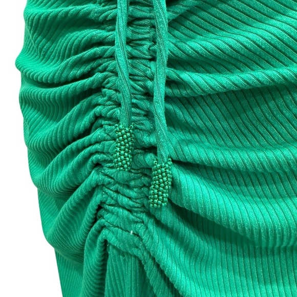 Agua Bendita Ailana Dress Green Maxi Size Medium Cut-Out Midriff NEW $250 - Picture 4 of 16